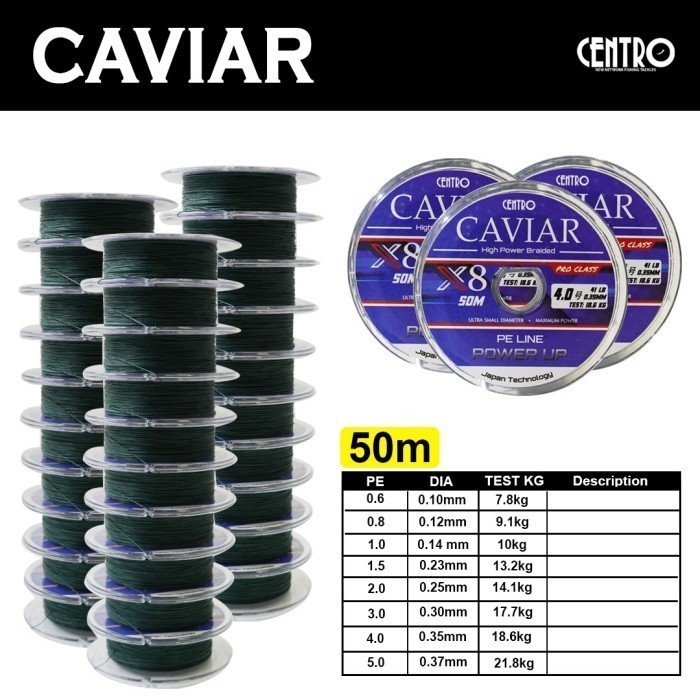 SENAR PANCING PE CENTRO CAVIAR X8 50M
