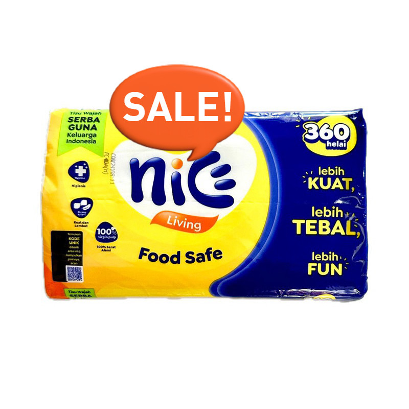 TISU tissue nice 180 sheets / nice 360 helai kemasan TERBARU