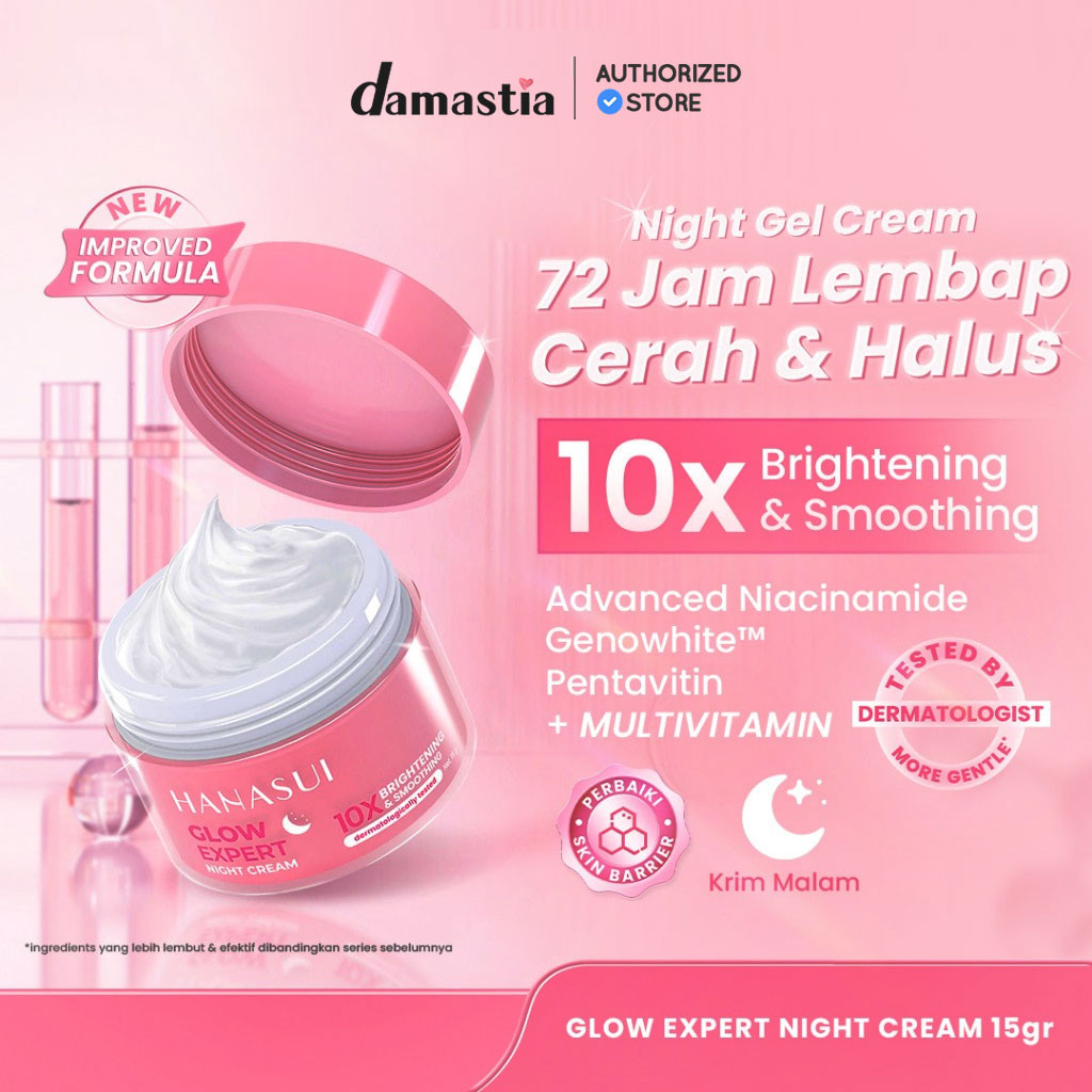 Hanasui Glow Expert Flawless 10 Night Cream Krim Malam