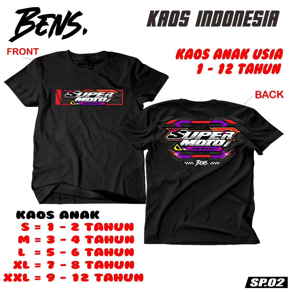 KAOS  ANAK SUPERMOTO - [ KAOS KLX DT CRF KTM SUNMORI RIDER ]