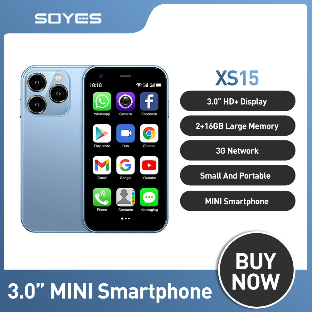 SOYES XS15 Ultra-thin 3.0Inch Small Phone 2GB+16GB Android 8.1 Dual SIM Standby 3G Mini Smartphone 1