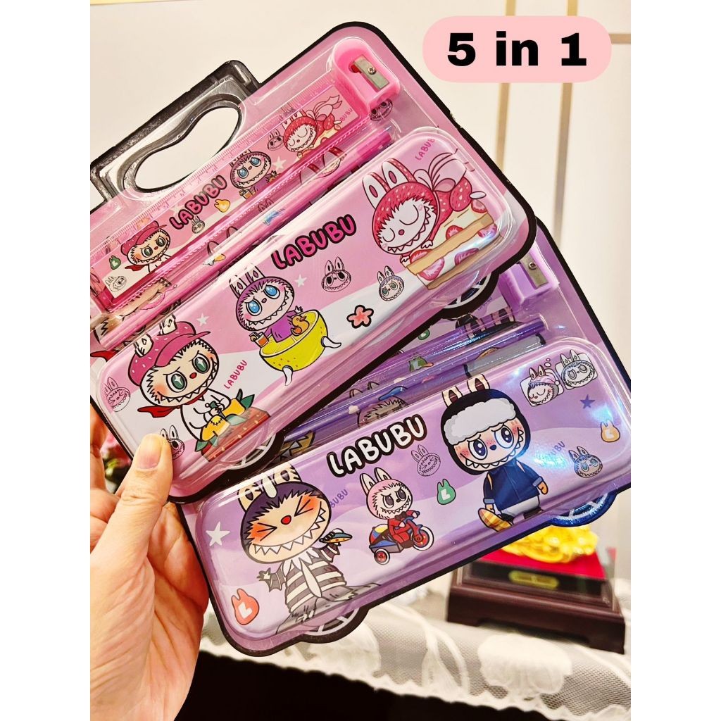 

Berkat Kotak Pensil Set Kuromi 5in1 Sanrio isi Kotak Pensil Penggaris Penghapus Serutan pensil