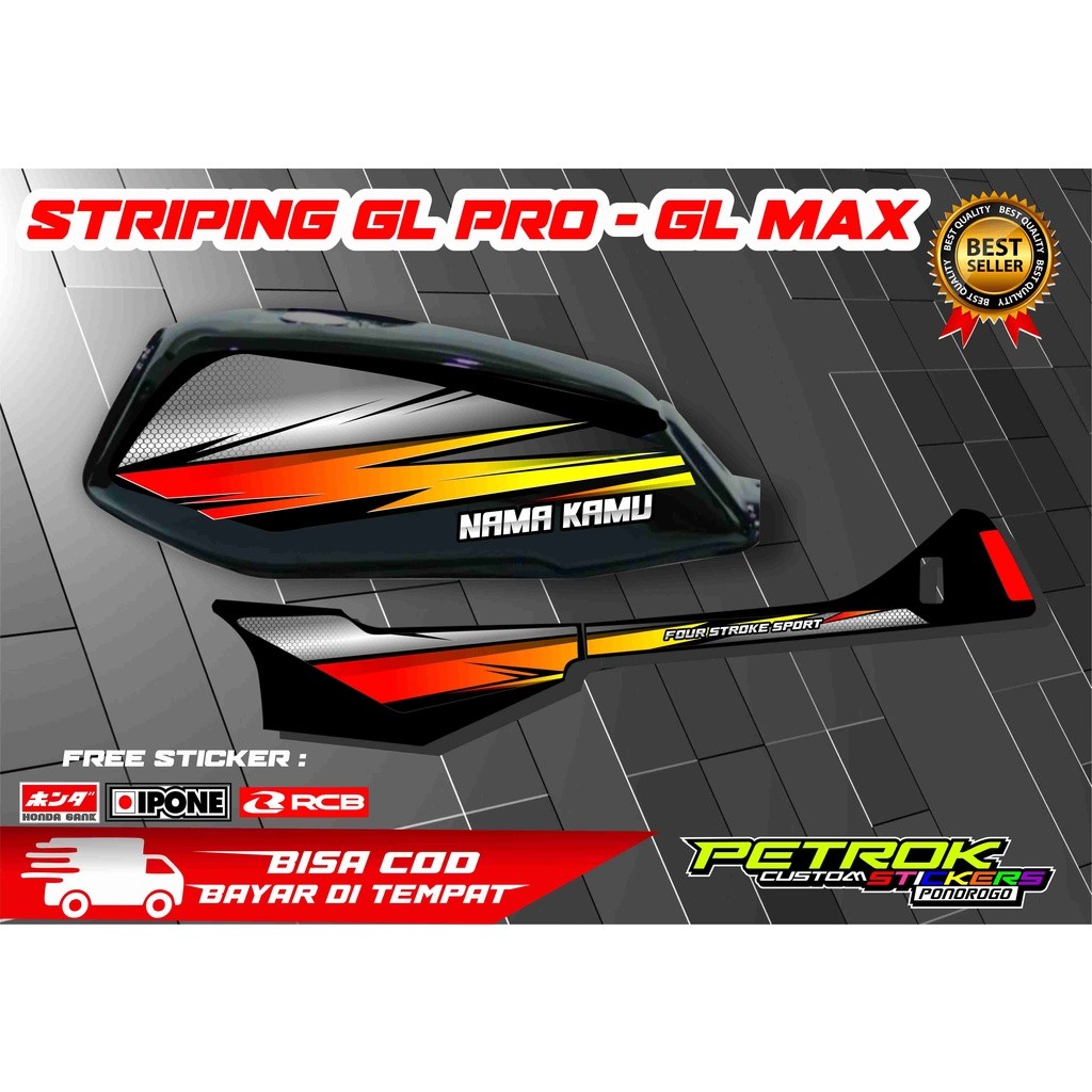 STRIPING VARIASI GL PRO GL MAX CUSTOM NAMA STRIPING HONDA GL HEREX RACING