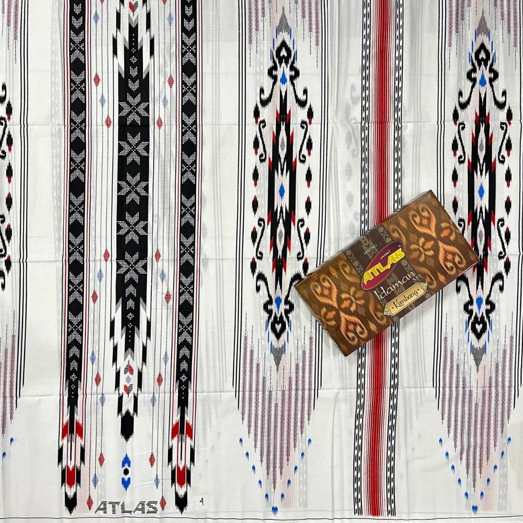 Sarung Atlas Idaman Kembang Motif BHS KHUSUS PUTIH