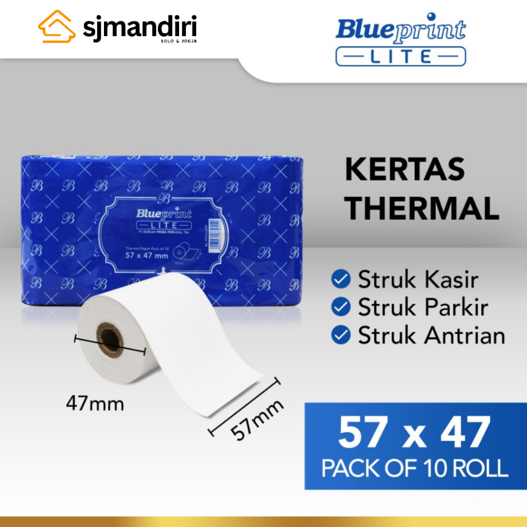 

SW MALL Blueprint Lite Paper Thermal EDC 57 x 47 mm Kertas Struk Nota Karcis PPOB