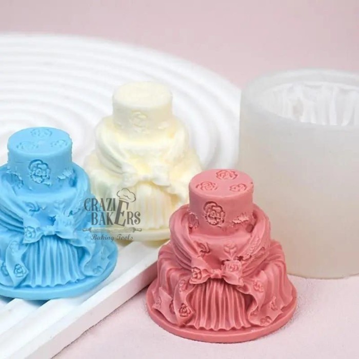 Cetakan Silikon Candle Pudding Birthday Wedding Cake 3 Tier
