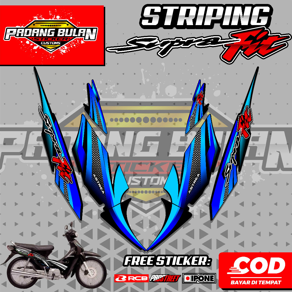 STRIPING VARIASI HONDA SUPRA FIT OLD STICKER LIST VARIASI SUPRA FIT LAMA