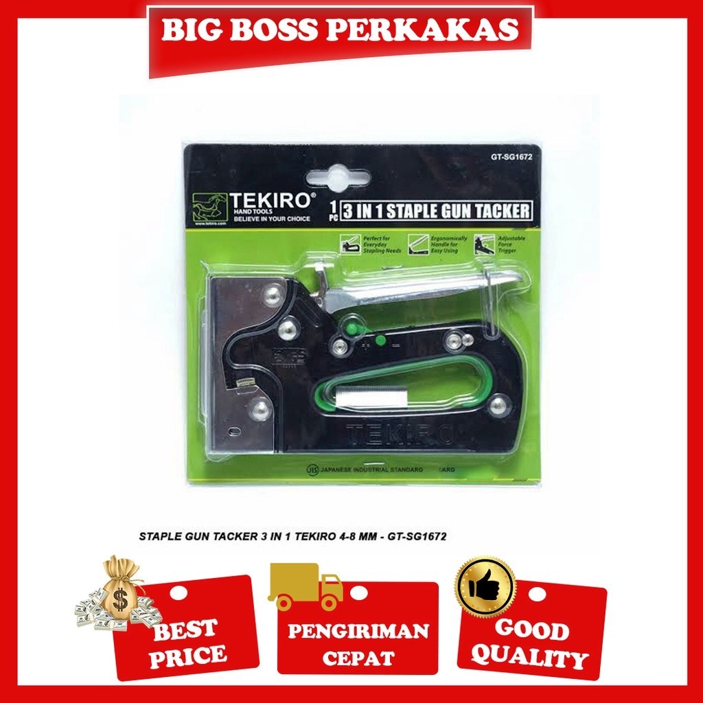 

TEKIRO Staple Gun 3 in 1 Way Heavy Duty Staples Tembak hekter jok