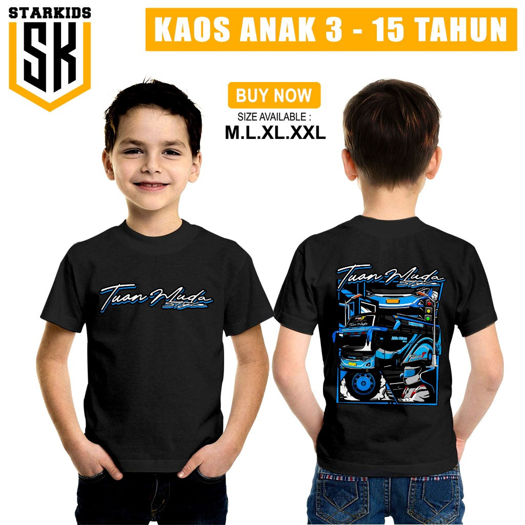 Kaos anak bus Tuan Muda Style katun combed 30s 3-15 tahun-Kaos busmania-Kaos Bus Basuri-Kaos Bus man