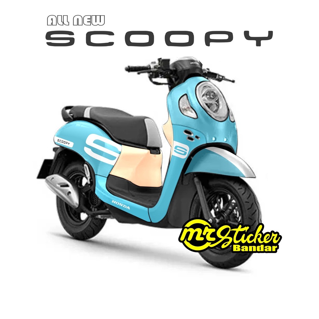 Decal Scoopy full body Dekal Sticker Scoopy Karbu Fi New 2021 PRESTIGE Simple Biru Muda full dashboa