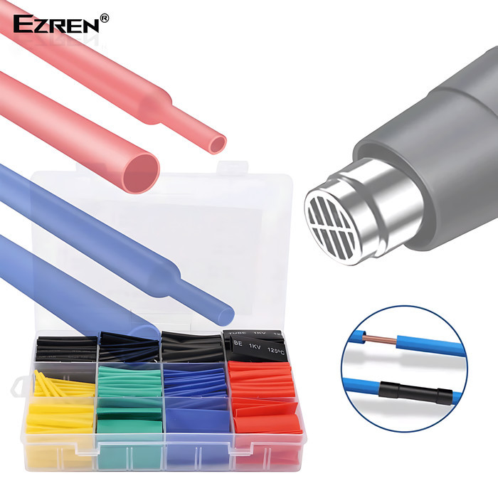 

Best Quality~ ᔑ kita_shop07 ᔐ Ezren EZ-0355 530pcs Heat Shrink Tube Selongsong Bakar Isolasi Kabel