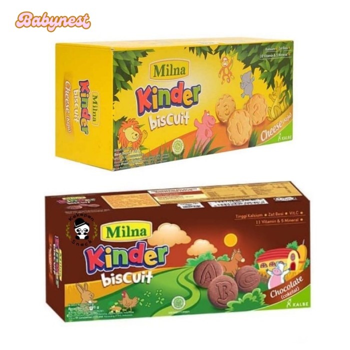 

Milna Biskuit Bayi Kinder 110 gr Rasa Keju / Rasa Cokelat / Cemilan Bayi