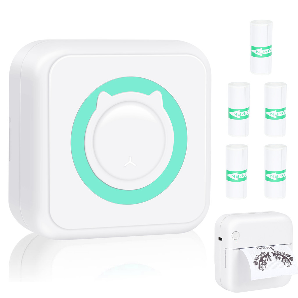 Wireless Mini Pocket Printer, Inkless Sticker Printer, Bluetooth Thermal Label Printer, Portable Pho