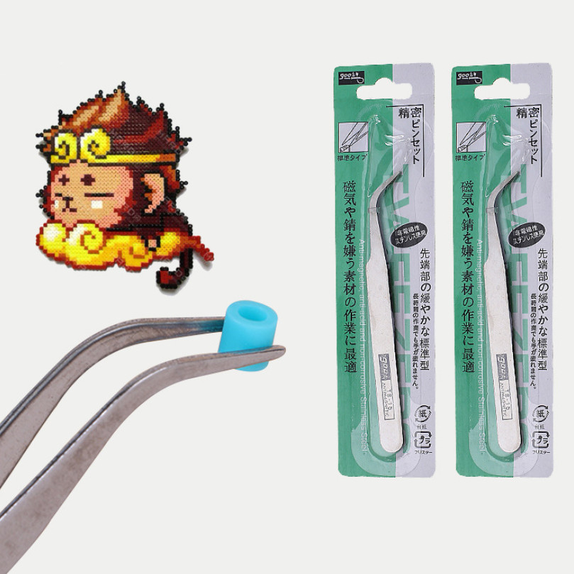 

4 pcs Metal Plastic Tweezers Hama Beads Clip For Fuse Beads 5mm/2.6mm Perler Iron Beads Tools Jewelry Beads Accessories