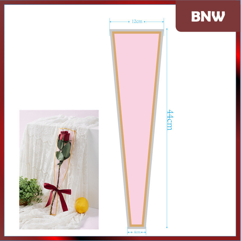 

BNW - 1pc LIS444 Plastik Bunga Mawar 1 tangkai (ecer per lembar) / Wrapping Plastik untuk Mini Buket Rose