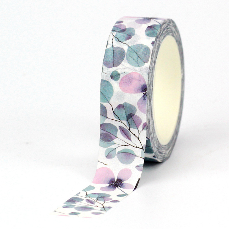 

NEW 1PC 10M Decorative Watercolor Flowers Washi Tape for Scrapbooking Journal Adhesive Masking Tape Kawaii Stationery