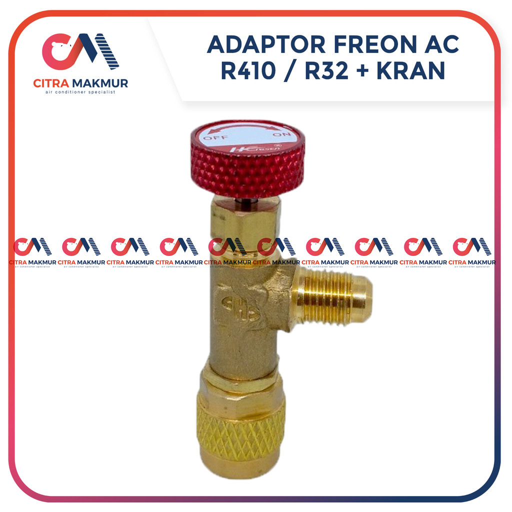 Adaptor Kran Freon AC R410 R32 Adapter Nepel Converter Fitting Sambungan Refrigrant KQF 341A Hengsen