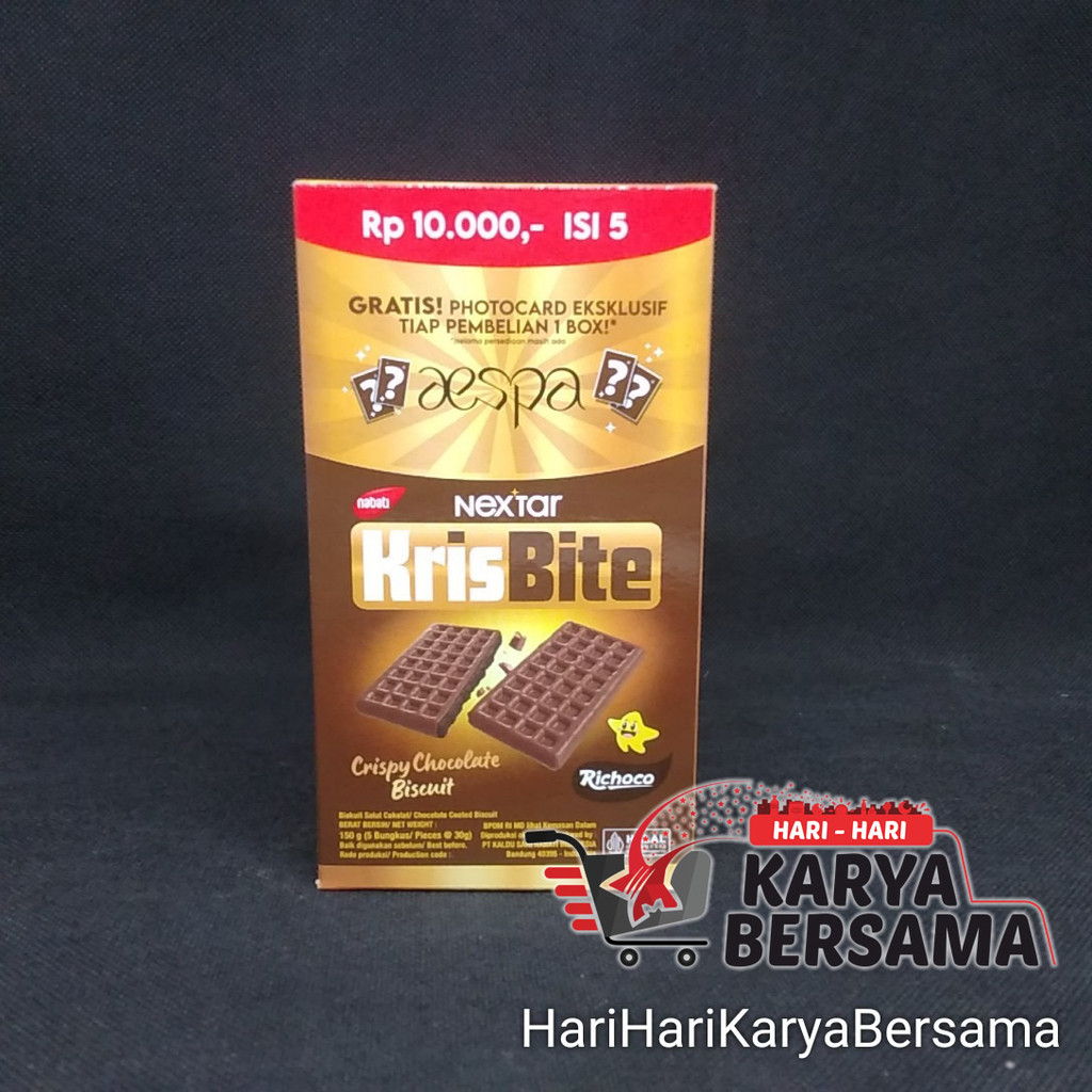 

MAKANAN RINGAN NABATI NEXTAR KRISBITE CRISPY CHOCOLATE BISCUIT BOX 5'S X 30GR