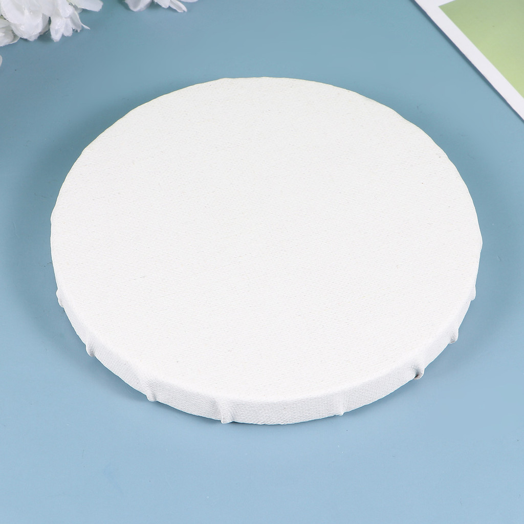 

4pcs Artist Canvas Blank Painting Board Mini Wood Easel Diy Panels Round Art Supplies Oil Painting Board Student Gift