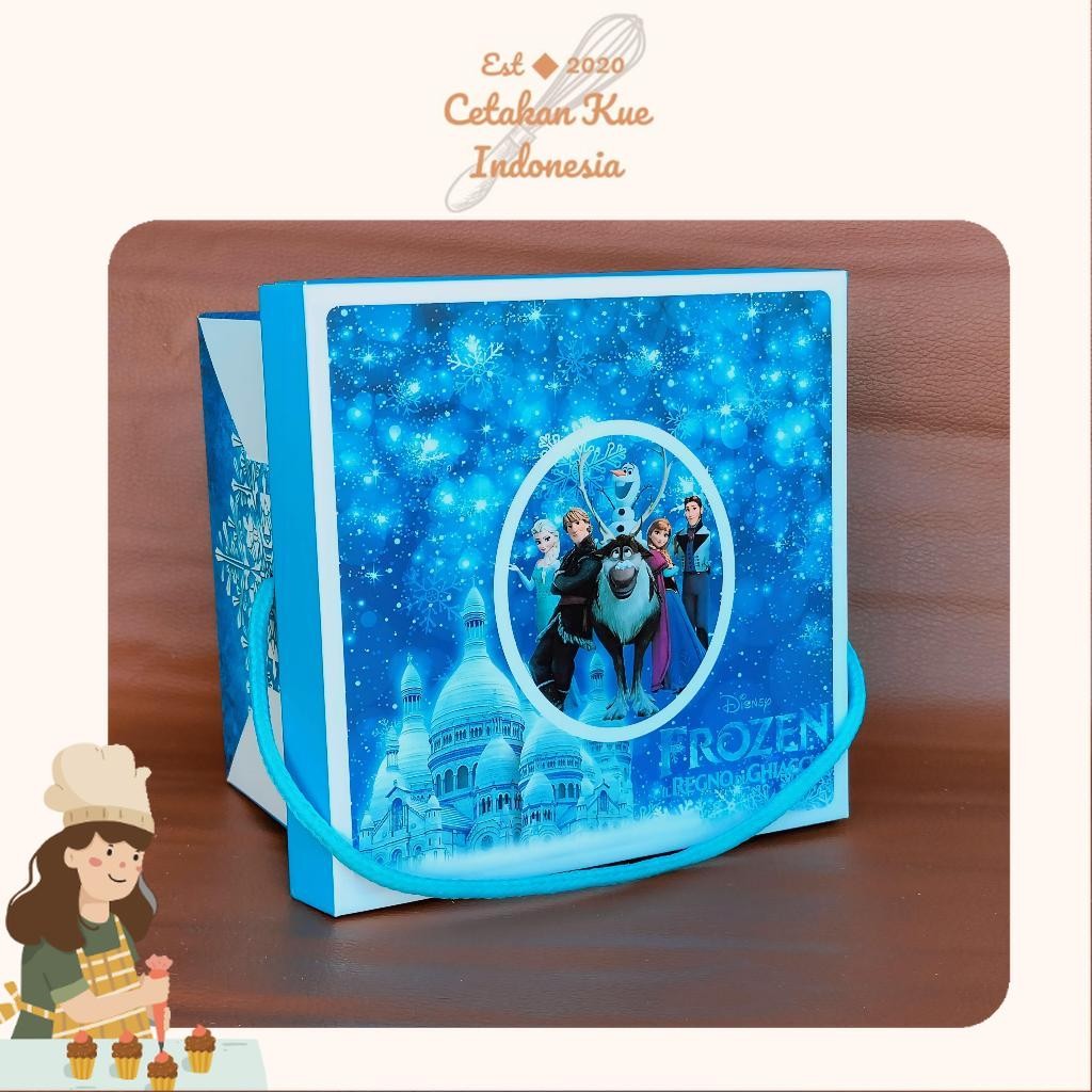 

{CKI} Dus Tart Kotak Frozen Cake Box Square Frozen Dus Packaging Souvenir Hampers Frozen