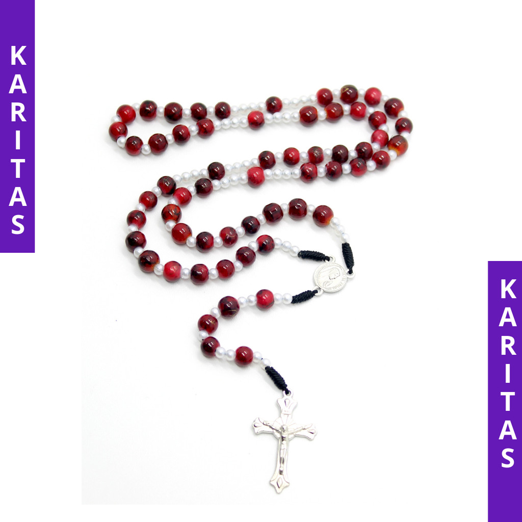 ROSARIO KALUNG BATU ALAM / KALUNG ROSARIO BATU BLOROK MAROON / KALUNG SALIB / SALIB ROSARIO / ROSARI