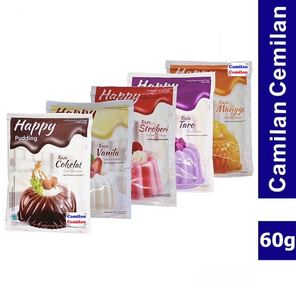 

Happy Puding Stroberi Cokelat Pudding Bubuk Susu 60 gr
