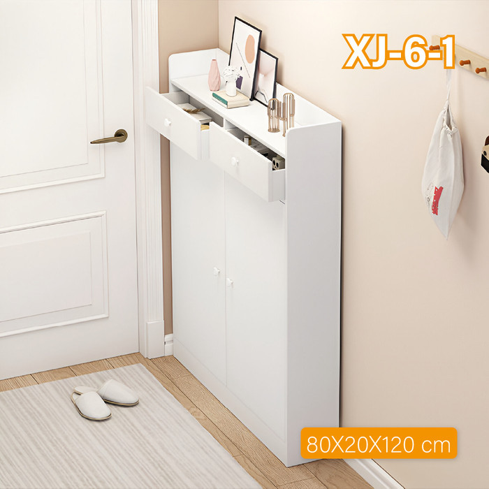 Lemari Sepatu Minimalis Lemari Sepatu Tertutup XJ-6-1 Rak Sepatu Dinding Rak Serbaguna