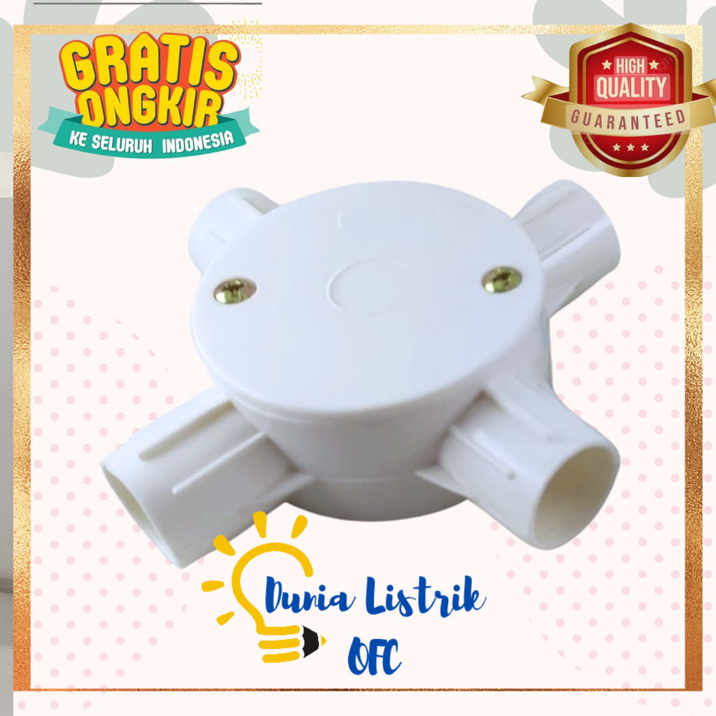 Sambungan Pipa Kres dus Cabang 4 20mm T Dus Cabang 4 Kres dus 20mm T dus 4lubang Kres dus 4 lubang K