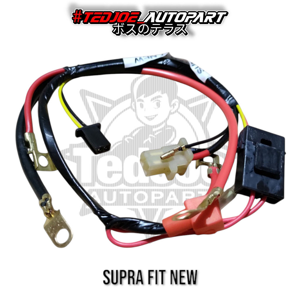 Kabel Aki Accu Assy Set Supra Fit New KTL | Kabel Body Bagian Aki | Kabel Aki Positif + Negatif + Ru