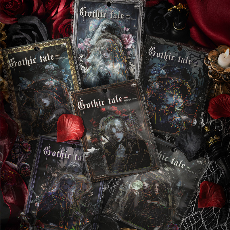 

Mr. Paper 6Style 20Pcs/bag Gothic Legend Character Large Sticker Pack DIY Handbook Scrapbook Phone Case Journal Decoration
