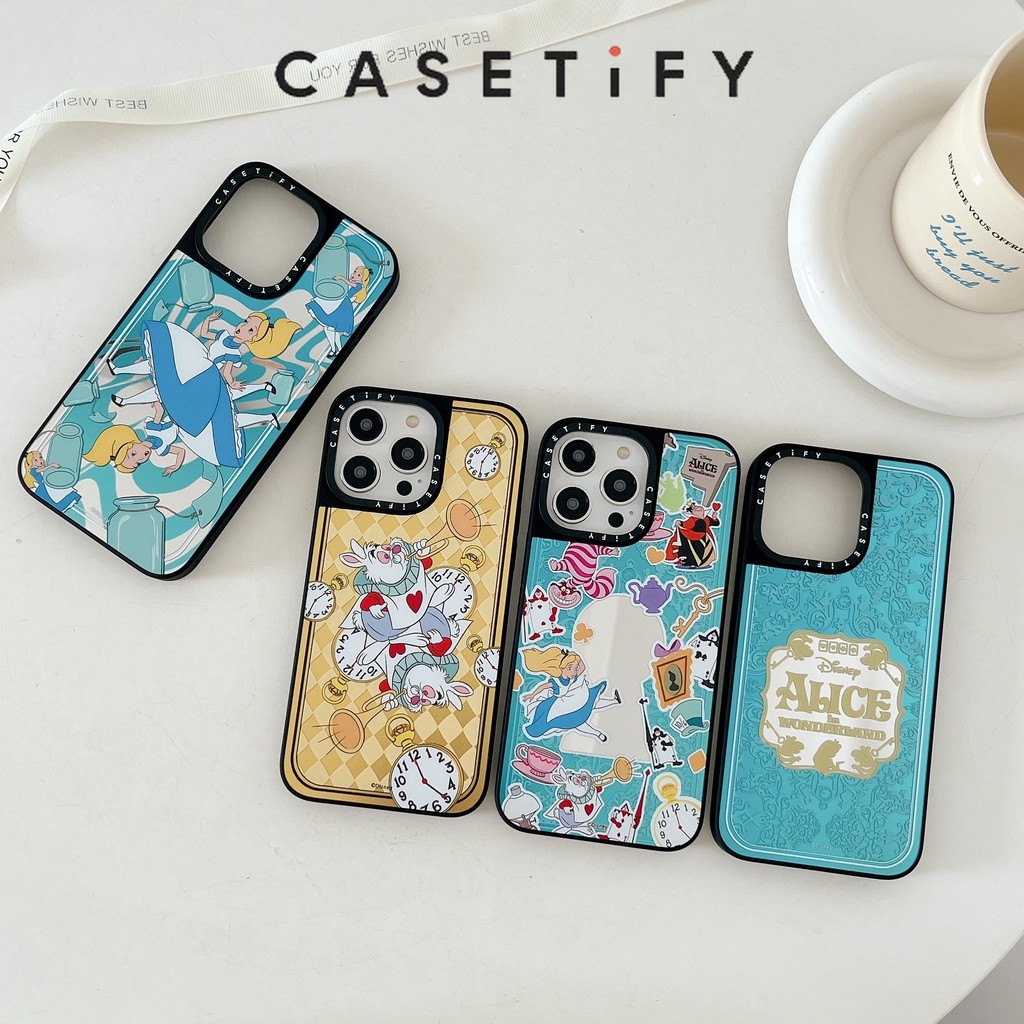 CASETiFY Hot New Disney Princess Alice Case Mirror Surface Casing for Iphone 11 12 13 14 15 16 Pro P