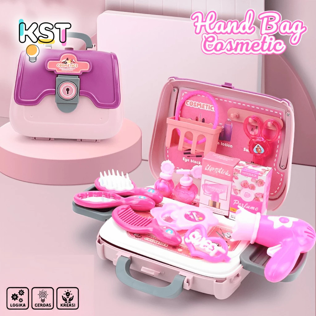 2in1 Hand Bag Cosmetic Mainan Makeup Set Anak Perempuan | Kado Ulang Tahun Anak Cewek 3-4-5-6 Tahun 