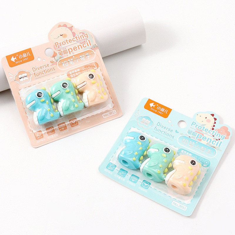 

3pcs/Set Soft Glue Student Kids Cartoon Pencil Extender,Dinosaurs Panda Pencil Cap,Pencil Cover,Student Pencil Protector