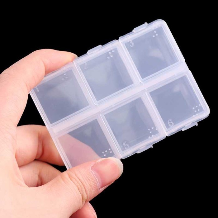 

ULLL Kotak Perhiasan Aksesoris Plastic Storage Jewelry Box 6 Grid 1 PCS HCK6X5