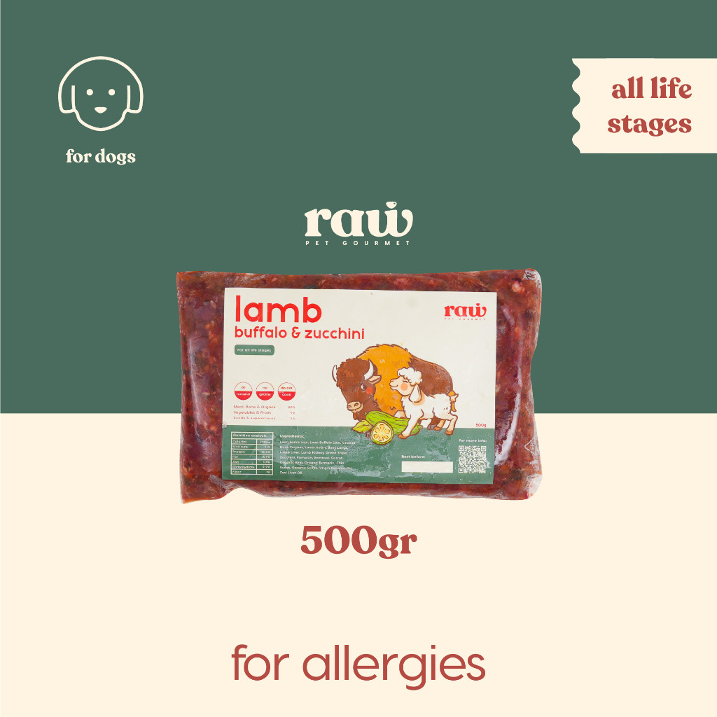 LAMB, BUFFALO & ZUCHINNI // Raw Pet Gourmet // Makanan Anjing