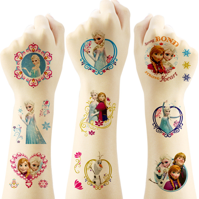 

20Pcs/Set Disney Princess Tattoo Stickers Waterproof Original Princess Sticker Birthday Party Supplies Decoration Kids Gift