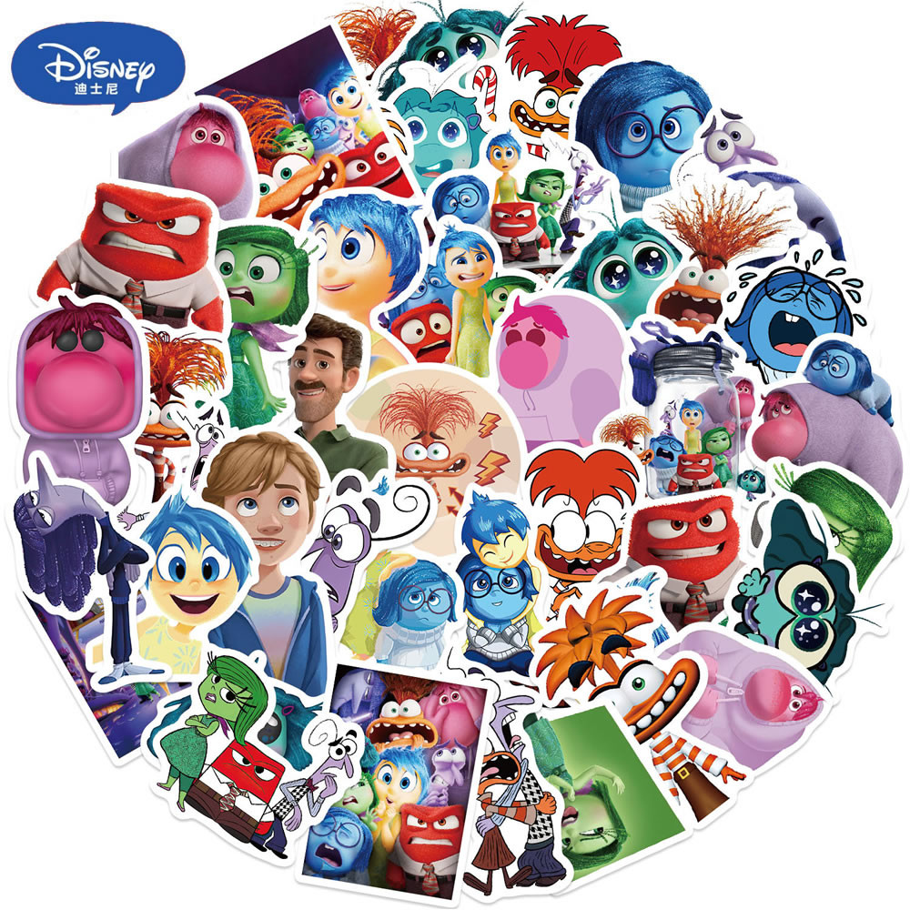 

50pcs ide Out 2 Stickers Disney Cartoon Anime Sticker Cute Skateboard Fridge Suitcase Phone Book Graffiti Kids Girl Gift Toy