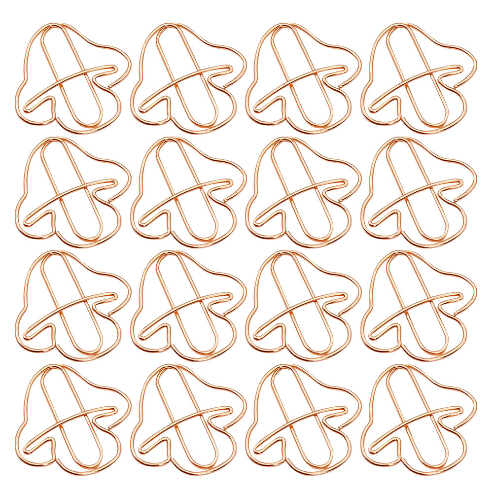

20 Pcs Mushrooms Paper Clip Office Clips Fancy Ski Assorted Cute Rose Gold Paperclip Product Travel