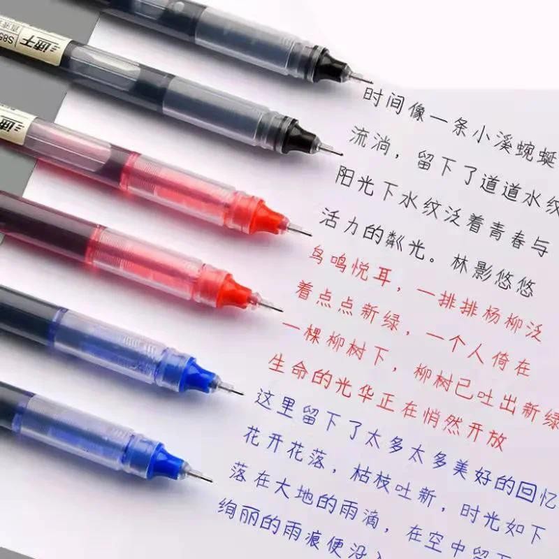 

6 Pcs 0.5mm Student School Office Stationery Fine Nib Gel Pen Big Ink Capacity Ballpoint Pen Straight Liquid Rollerball Pen