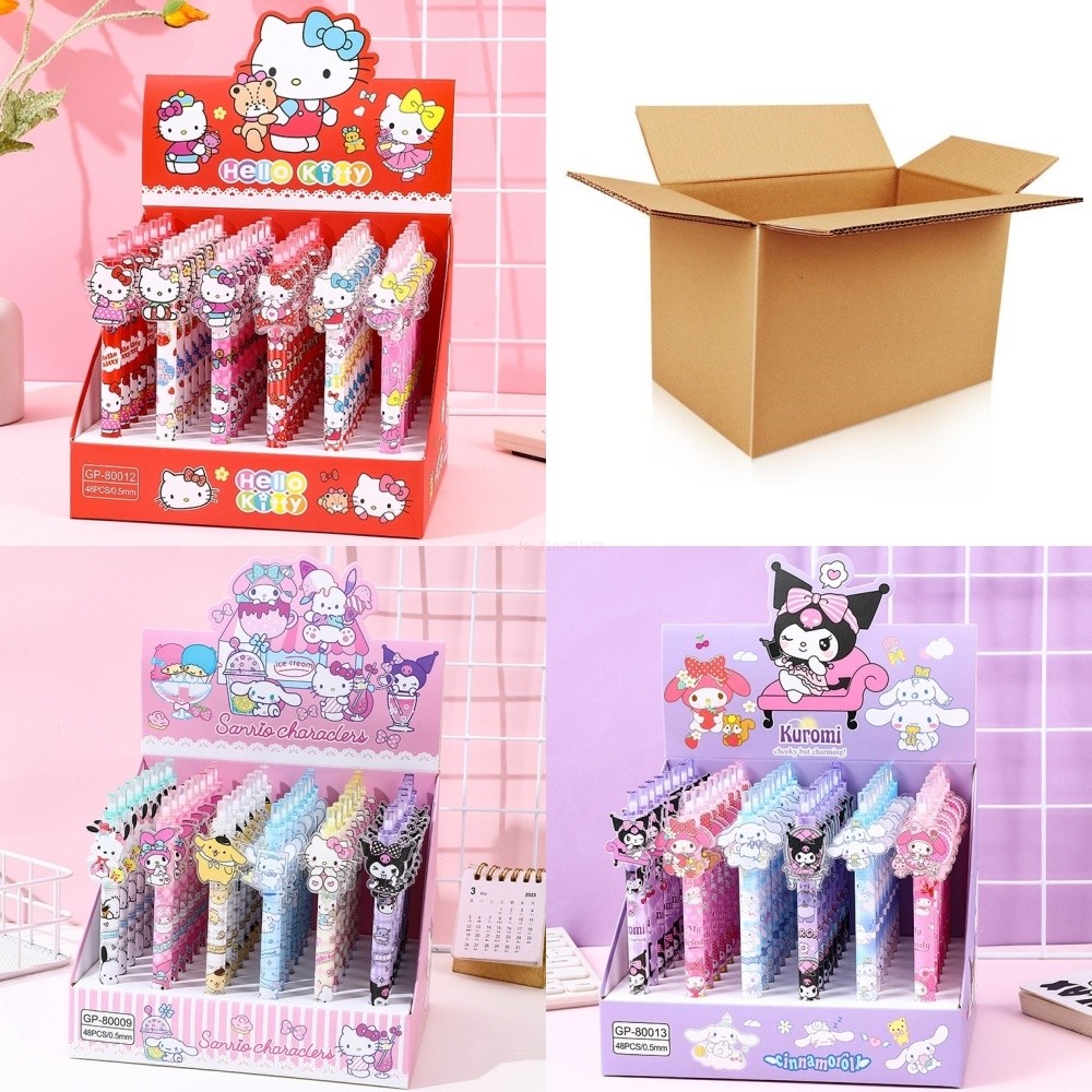 

Sanrio Melody Gel Pen 48pcs New Lovely Hello Kitty Cinnamoroll Acrylic Patch Cartoon Students Cute Supplies Stationery Wholesale