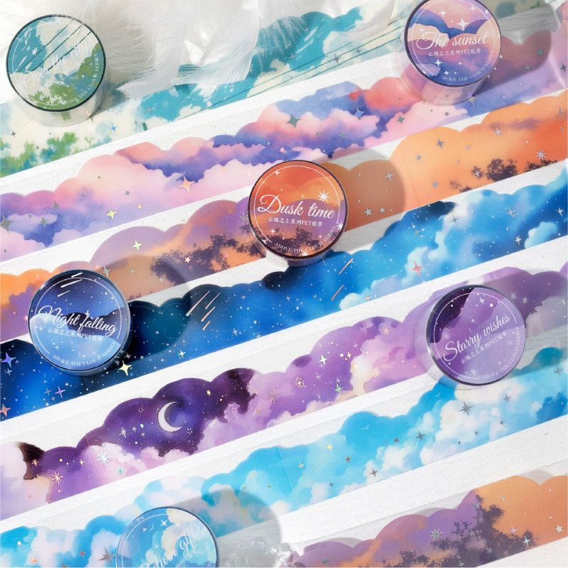 

1Pc Fresh Cloud Series Washi Tape Cute Sticker Decorative Collage Adhesive DIY Scrapbooking Hand Made Masking Student Stationery