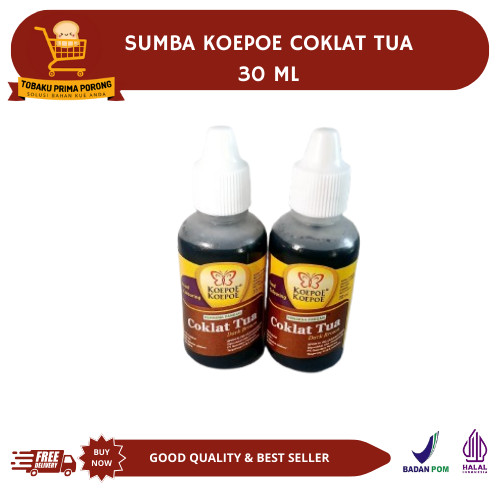 

PEWARNA KOEPOE KOEPOE COKLAT TUA 30ML - SUMBO KOEPOE WATER BASE - PEWARNA MAKANAN - FOOD COLOURING