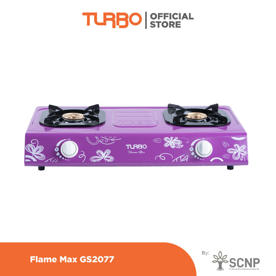 TURBO Kompor Gas 2 Tungku GS-2077 Warna HIJAU/UNGU/COKLAT