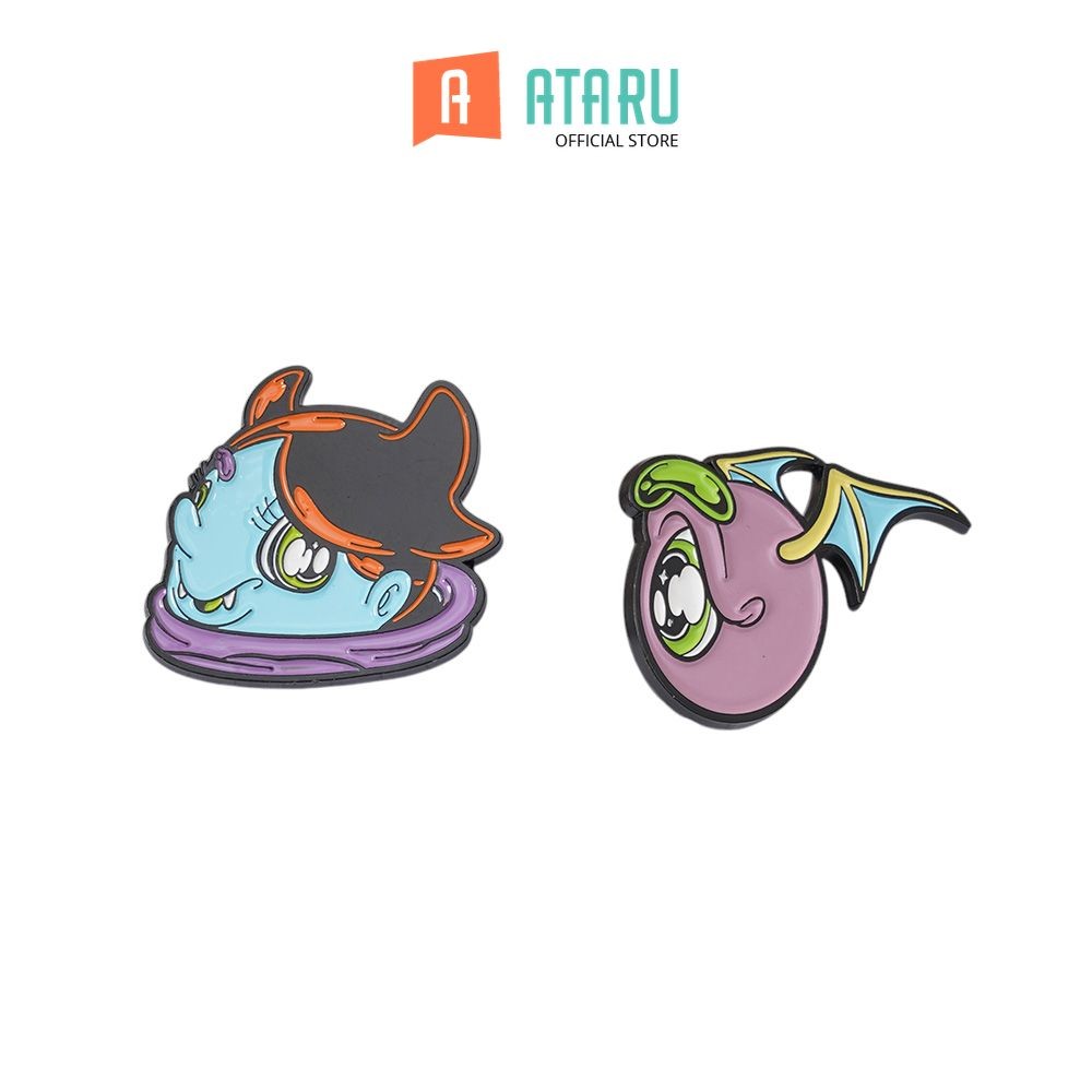 Ataru Set 2 Pcs Pin Enamel Muklay Bros Pin Lucu Aksesoris Hiasan Baju Tas Topi Brooch Accessories