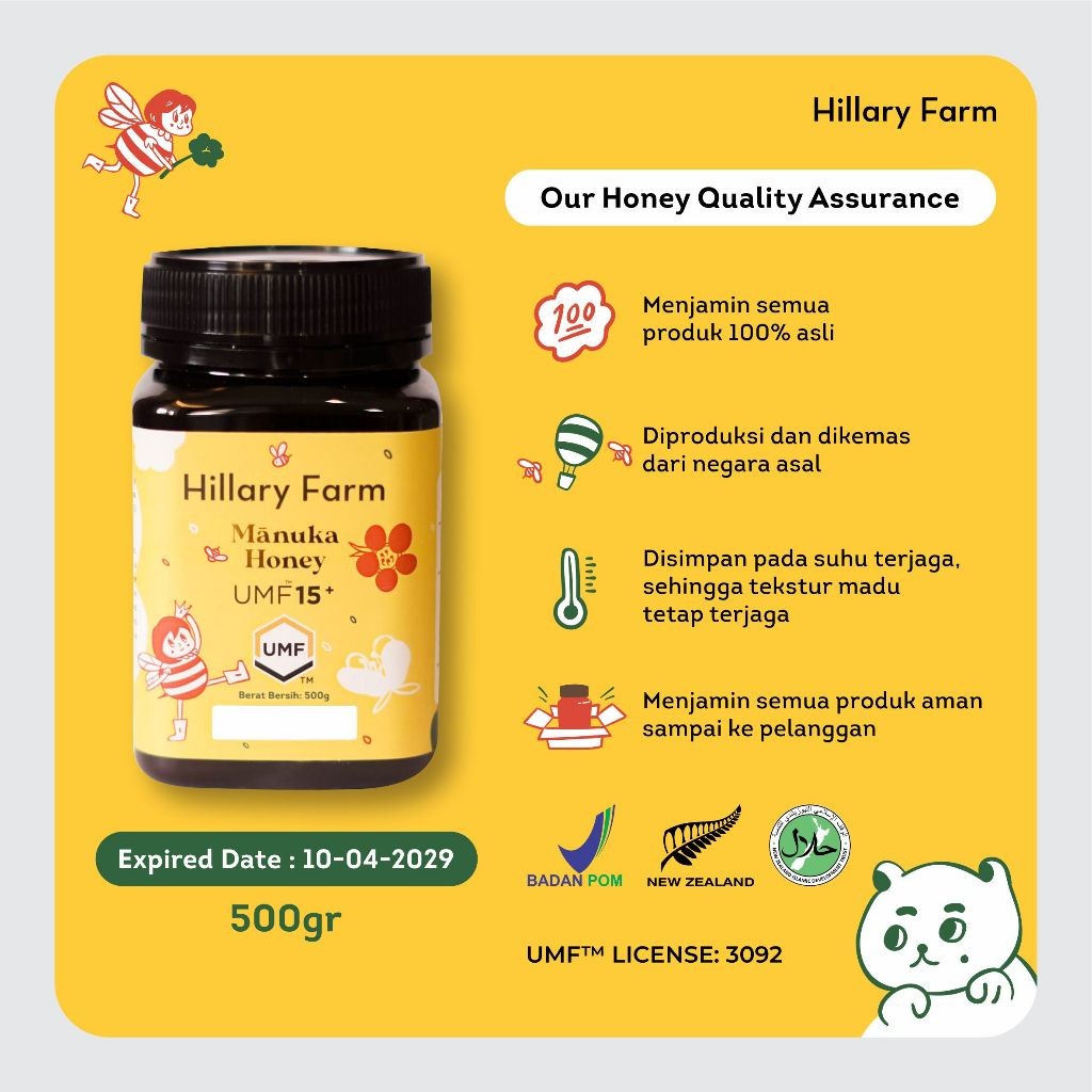 

Hillary Farm Manuka Honey UMF 15+ Madu Manuka 500gr