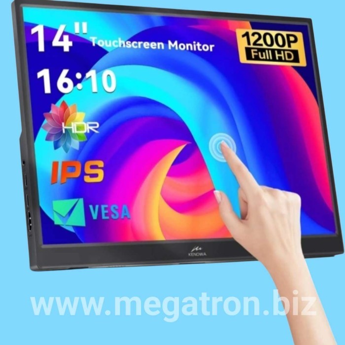 Portable LED Monitor 14" (Input: USB type-C & HDMI) - touchscreen