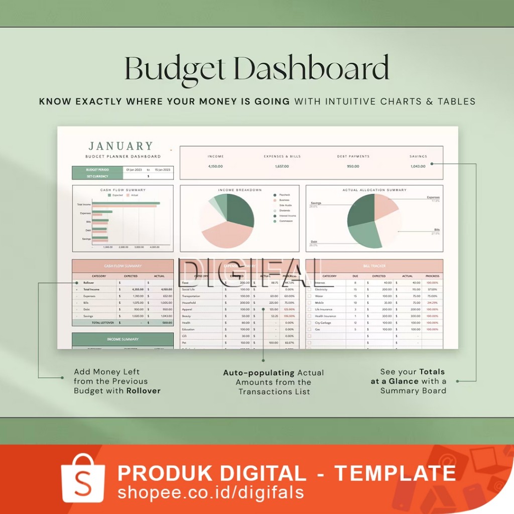 Budget Planner, Budget Spreadsheet Excel, Budget Template, GoogIe Sheets Budget, Monthly Budget Spre