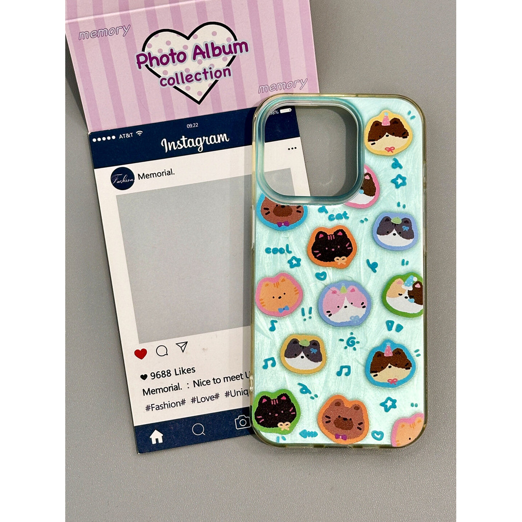 Trendi Case OPPO kucing lucu Casing ponsel cocok untuk OPPO A1 A15 A16 A16K A17 A1K A36 A38 A3S A52 