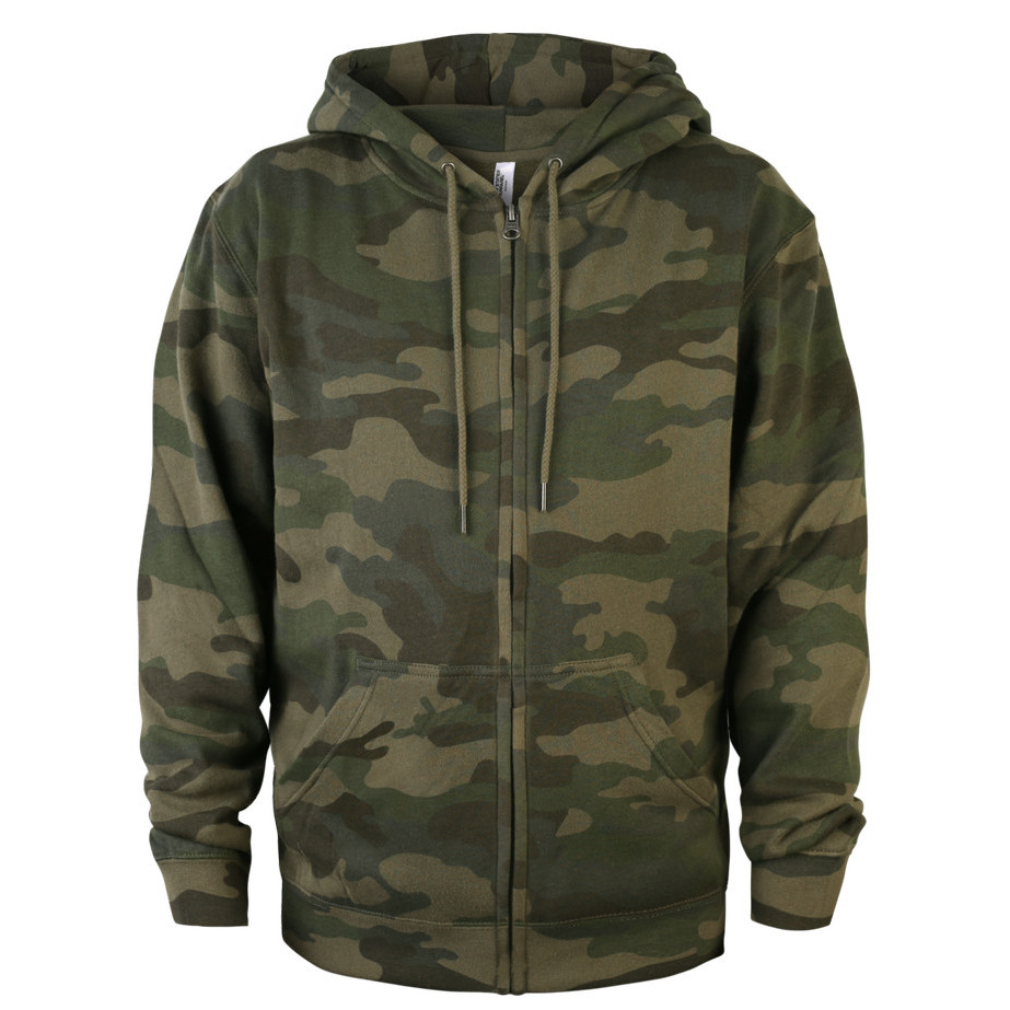 Jaket Polos New States Apparel 9600 Super Blend Zip Hoodie - Forest Camo, M