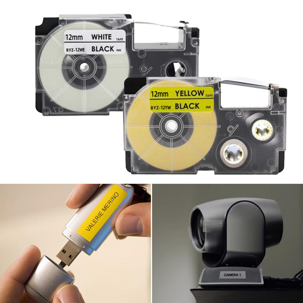 

Kertas Label Printer EZ Label 12MM Compatible Casio Tape Cartridge Bisa Untuk CW-L300 KL-780 KL-120